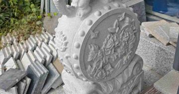 河源芝麻白抱鼓石 庭院抱鼓石