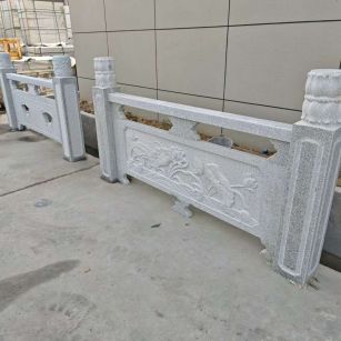 河源芝麻白河道栏杆 石材栏杆