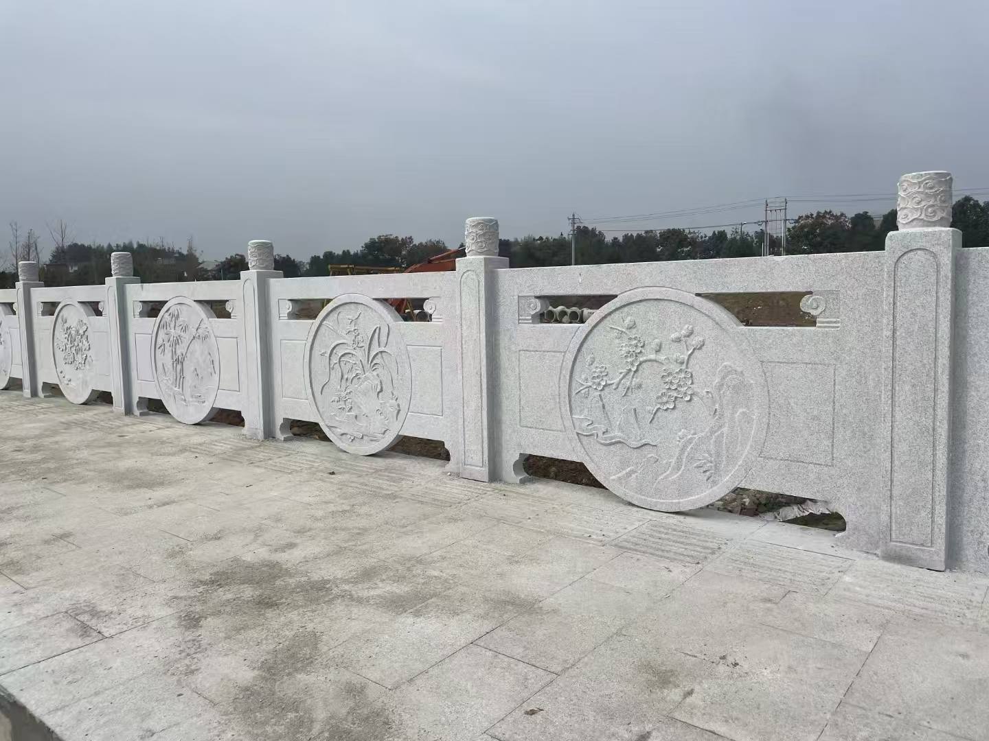 河源芝麻白河道栏杆 石材栏杆